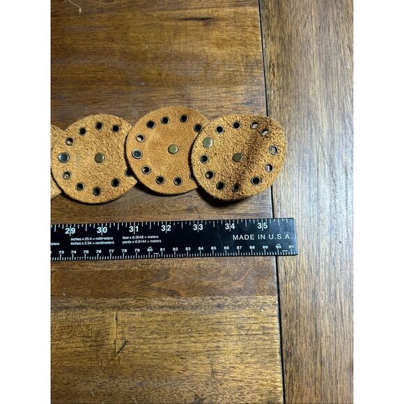 VTG Bohemian Concho Leather Belt Medallion - Picture 6 of 6